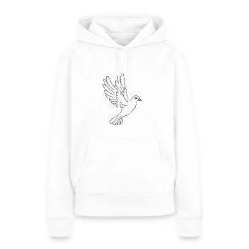 friedenstaube - Frauen Premium Bio Hoodie - Weiß - Vorne - Julia (174cm)