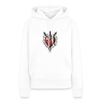 Cœur courageux - Sweat à capuche Premium bio Femme - blanc - Devant - Julia (174cm)