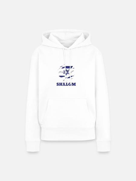 Shalom - Frauen Premium Bio Hoodie - Weiß