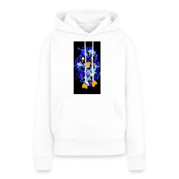 Owl Happy - Sweat à capuche Premium bio Femme - blanc - Devant - Julia (174cm)