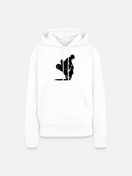 Roller Stunt - Frauen Premium Bio Hoodie - Weiß