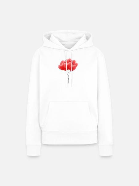 Herz-Luftballons - Frauen Premium Bio Hoodie - Weiß