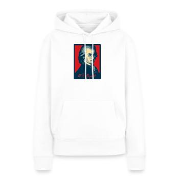 Wolfgang Amadeus Mozart - Sweat à capuche Premium bio Femme - blanc - Devant - Julia (174cm)