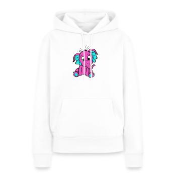 Rosa Elefant - Frauen Premium Bio Hoodie - Weiß - Vorne - Julia (174cm)