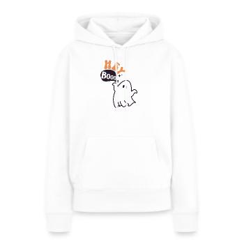 Hey booo - Frauen Premium Bio Hoodie - Weiß - Vorne - Julia (174cm)