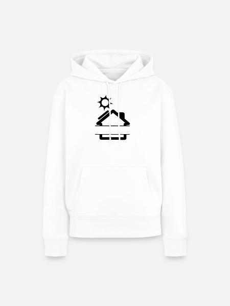 Sonnenkollektor am Haus mit Sonne - Frauen Premium Bio Hoodie - Weiß