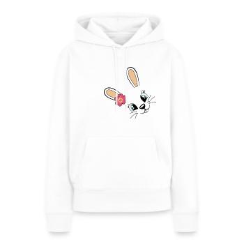 Lapin mignon lapin Pâques lapin Fleur mignonne - Sweat à capuche Premium bio Femme - blanc - Devant - Julia (174cm)