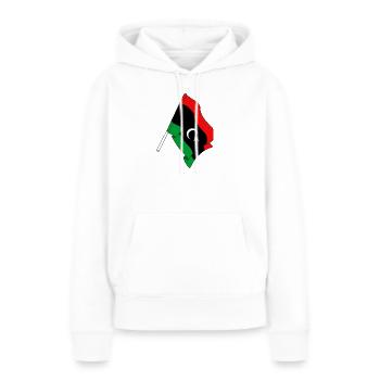 Drapeau Libye - Sweat à capuche Premium bio Femme - blanc - Devant - Julia (174cm)