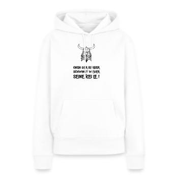 Onan der Barbar - Frauen Premium Bio Hoodie - Weiß - Vorne - Julia (174cm)