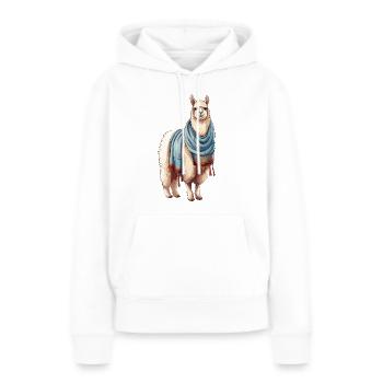 Alpaka mit Decke - Frauen Premium Bio Hoodie - Weiß - Vorne - Julia (174cm)
