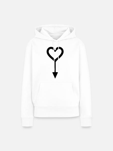 Herz-Pfeil - Frauen Premium Bio Hoodie - Weiß