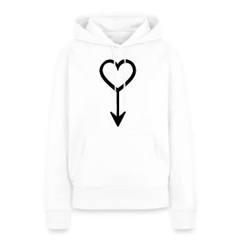 Herz-Pfeil - Frauen Premium Bio Hoodie - Weiß - Vorne - Julia (174cm)