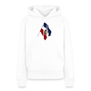Drapeau de l’Utah - Sweat à capuche Premium bio Femme - blanc - Devant - Julia (174cm)