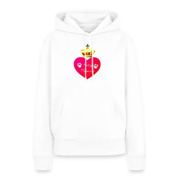 Kitty Princess Herz mit Kronen Silhouette - Frauen Premium Bio Hoodie - Weiß - Vorne - Julia (174cm)