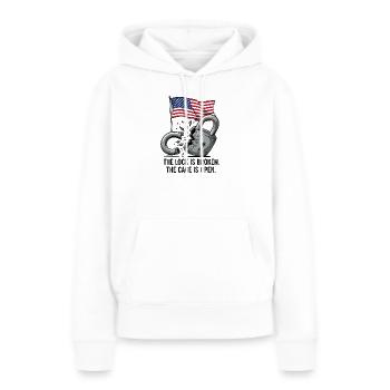 La cage est ouverte - Sweat à capuche Premium bio Femme - blanc - Devant - Julia (174cm)