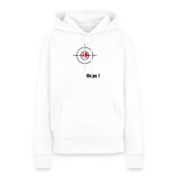 Oups - Sweat à capuche Premium bio Femme - blanc - Devant - Julia (174cm)