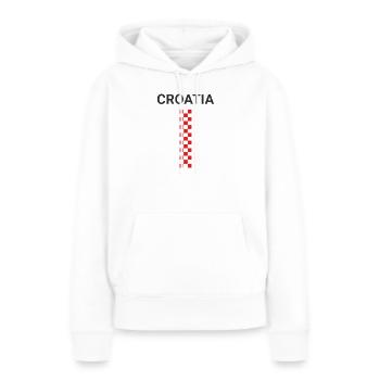 Carrés verticaux de Croatie - Sweat à capuche Premium bio Femme - blanc - Devant - Julia (174cm)