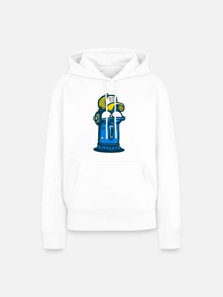 Aerosoldose mit Graffiti-Gesicht - Frauen Premium Bio Hoodie - Weiß