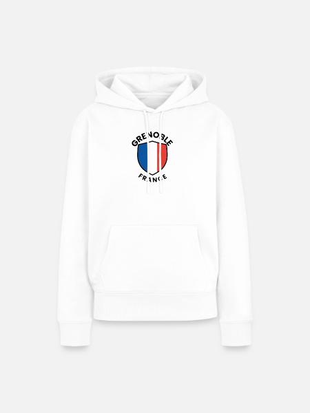 Grenoble Shield Frankreich - Frauen Premium Bio Hoodie - Weiß