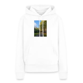 Chemin d’automne à travers Lauballee - Sweat à capuche Premium bio Femme - blanc - Devant - Julia (174cm)