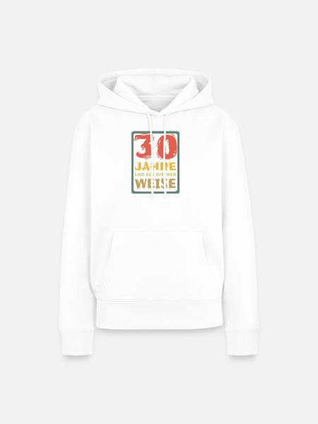 30 - Frauen Premium Bio Hoodie - Weiß