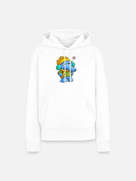 Leo Langnase genervt - Frauen Premium Bio Hoodie - Weiß