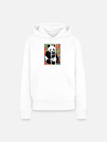 Panda - Frauen Premium Bio Hoodie - Weiß