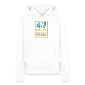 Weisheit 47 - Frauen Premium Bio Hoodie - Weiß - Vorne - Julia (174cm)
