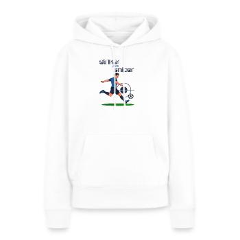 Attaquant alias Sniper, attaquant au football - Sweat à capuche Premium bio Femme - blanc - Devant - Julia (174cm)