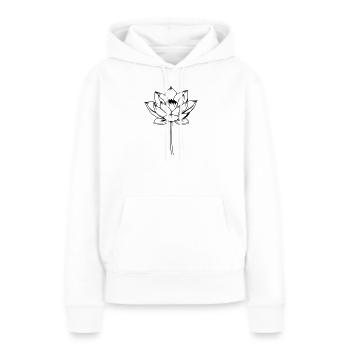 Lotus Lotusblüte schwarz Blume - Frauen Premium Bio Hoodie - Weiß - Vorne - Julia (174cm)