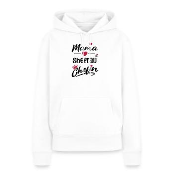 mama_ehefrau_chefin - Frauen Premium Bio Hoodie - Weiß - Vorne - Julia (174cm)