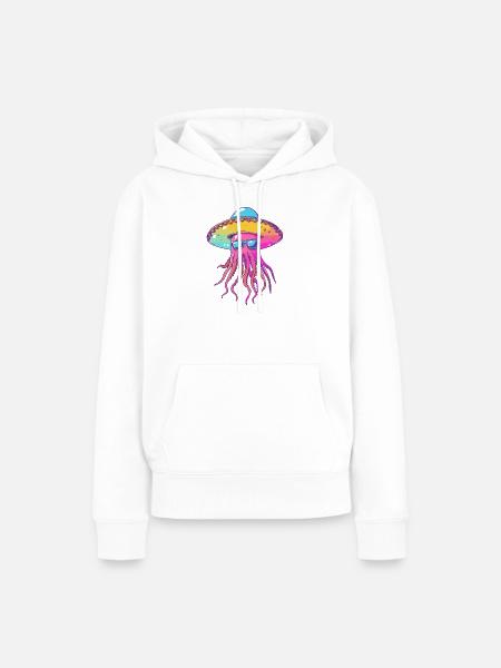 Qualle Lustig Sombrero - Frauen Premium Bio Hoodie - Weiß