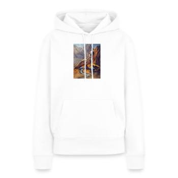 Drachenskelett in der Kanone - Frauen Premium Bio Hoodie - Weiß - Vorne - Julia (174cm)