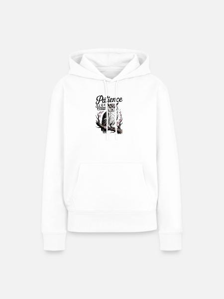 Eule der Weisheit und Geduld - Frauen Premium Bio Hoodie - Weiß