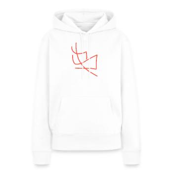 Résumé B - Sweat à capuche Premium bio Femme - blanc - Devant - Julia (174cm)