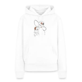 Mère et fille - Sweat à capuche Premium bio Femme - blanc - Devant - Julia (174cm)