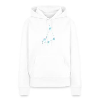Constellation de l’Étoile du Capricorne Signe du zodiaque Bleu - Sweat à capuche Premium bio Femme - blanc - Devant - Julia (174cm)