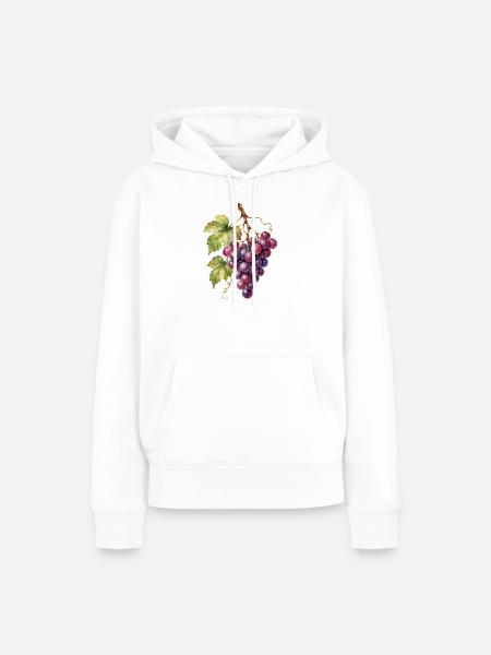 Aquarellweintrauben Cluster - Frauen Premium Bio Hoodie - Weiß