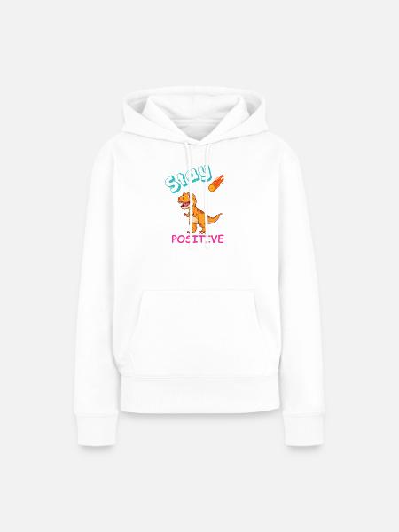 Sternenpositiver Dino-Meteor - Frauen Premium Bio Hoodie - Weiß