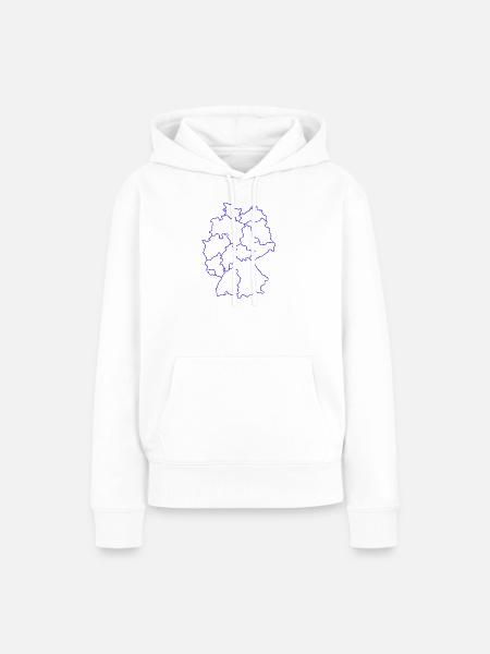Karte Deutschlands mit Regionen - Frauen Premium Bio Hoodie - Weiß