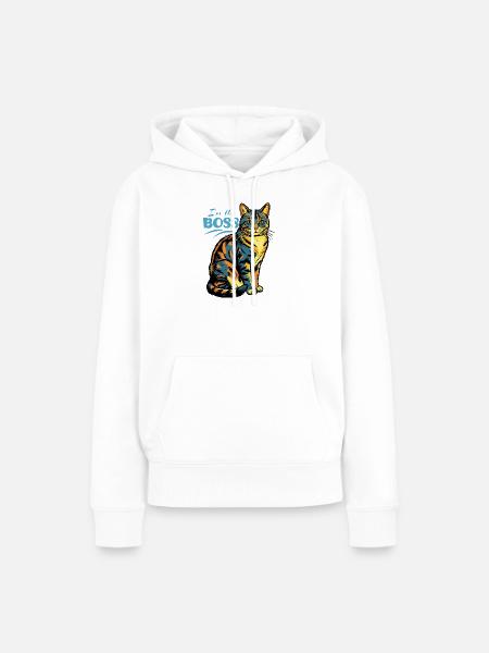 Ich bin der Chef Katzenprint - Frauen Premium Bio Hoodie - Weiß