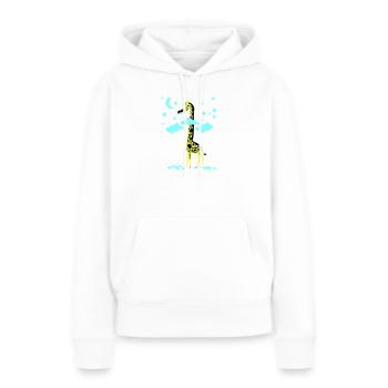star-mangeur girafe - Sweat à capuche Premium bio Femme - blanc - Devant - Julia (174cm)