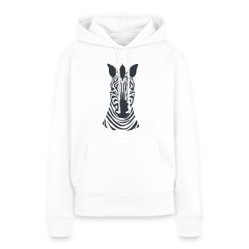 Déguisement de Mardi Gras cadeau d'Halloween zèbre cool - Sweat à capuche Premium bio Femme - blanc - Devant - Julia (174cm)
