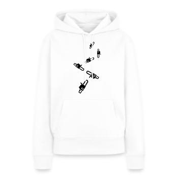 Icône d’icône de tronçonneuse - Sweat à capuche Premium bio Femme - blanc - Devant - Julia (174cm)