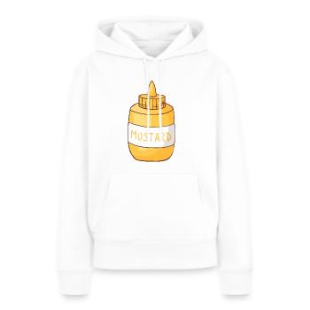 moutarde - Sweat à capuche Premium bio Femme - blanc - Devant - Julia (174cm)