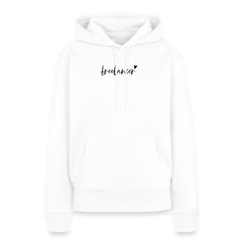 Freelancer avec Heart Design - Sweat à capuche Premium bio Femme - blanc - Devant - Julia (174cm)