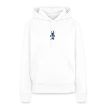 ane - Sweat à capuche Premium bio Femme - blanc - Devant - Julia (174cm)