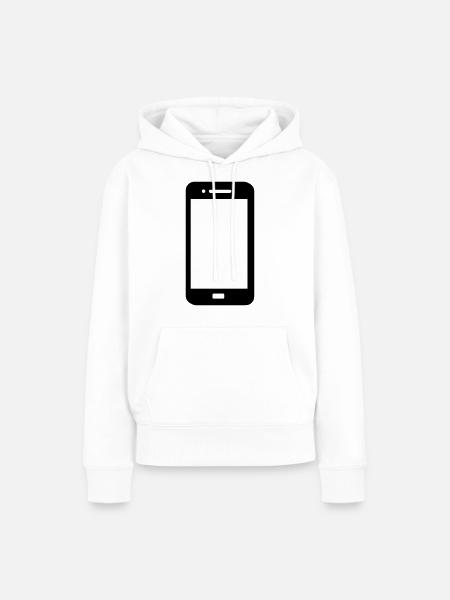 Mobile Phone Vektor - Frauen Premium Bio Hoodie - Weiß