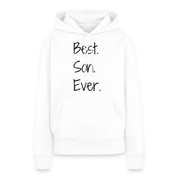 Fils / Fille / Petit-Fils / Petite-Fille - Sweat à capuche Premium bio Femme - blanc - Devant - Julia (174cm)