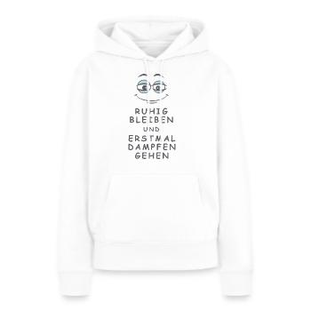 Dampfen gehen - Frauen Premium Bio Hoodie - Weiß - Vorne - Julia (174cm)